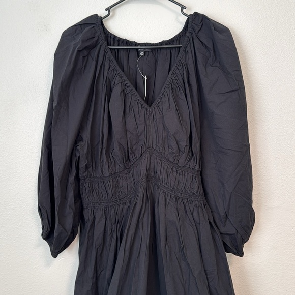 Madewell V-Neck Balloon-Sleeve Maxi Dress in Black - Picture 9 of 13